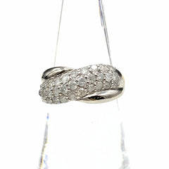 メレダイヤ デザインリング プラチナ 指輪 リング 12号 Pt900 ダイヤモンド レディース 【中古】nbjwl