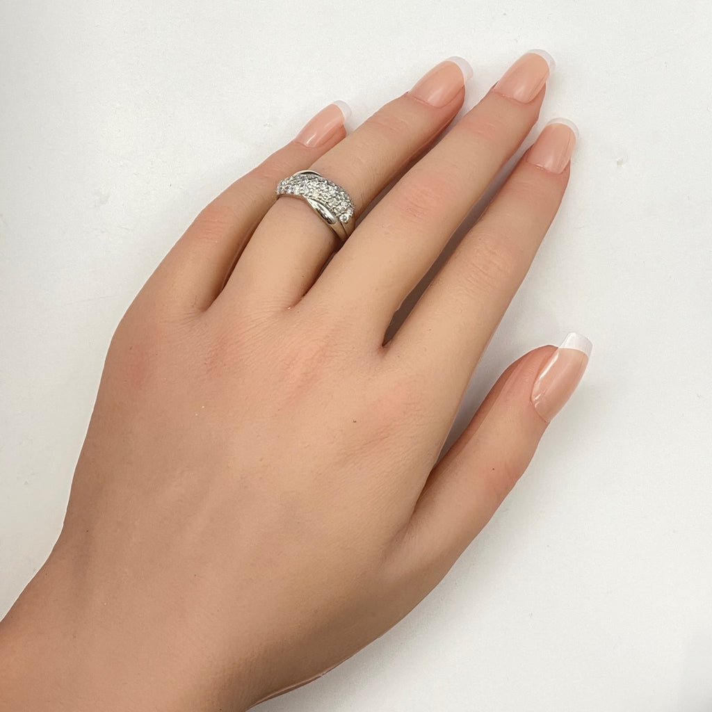 メレダイヤ デザインリング プラチナ 指輪 リング 12号 Pt900 ダイヤモンド レディース 【中古】nbjwl