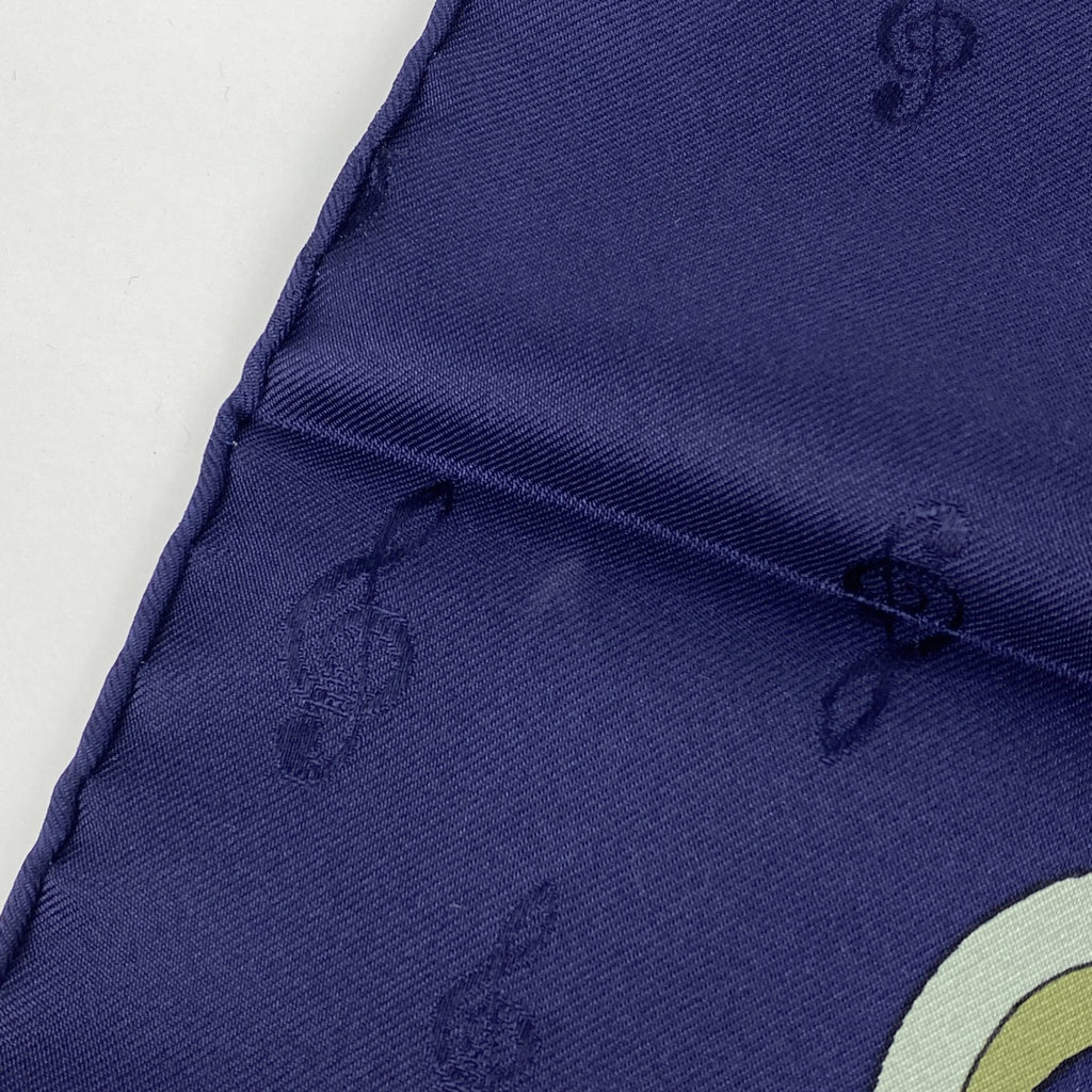 エルメス カレ 90 ORGAUPHONE ETAUTRES MECANIQUES パイプオルガンと機械仕掛けの楽器 スカーフ シルク ネイビー マルチカラー レディース 【中古】brbag