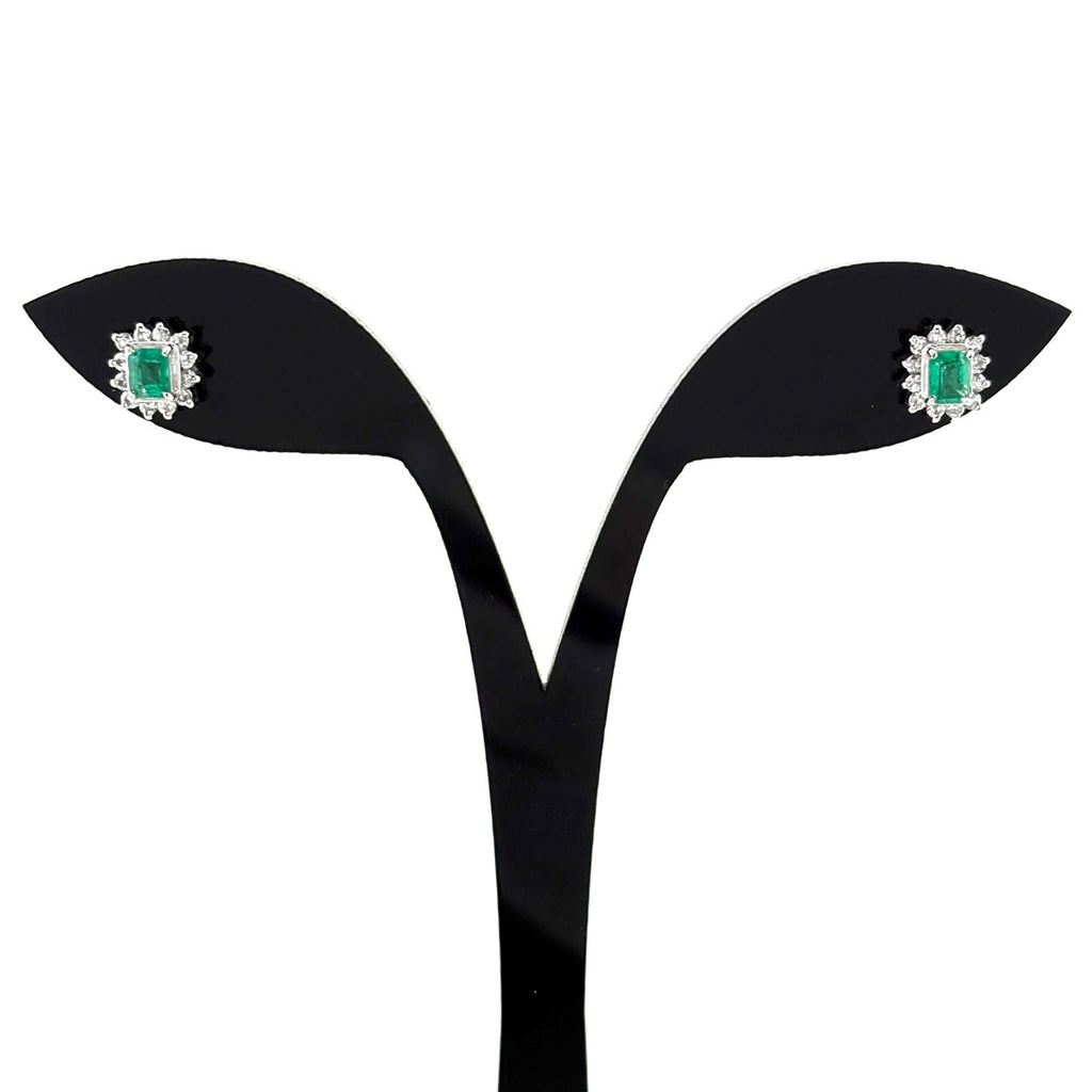 エメラルド デザインピアス プラチナ メレダイヤ ピアス Pt900 エメラルド ダイヤモンド レディース 【中古】nbjwl