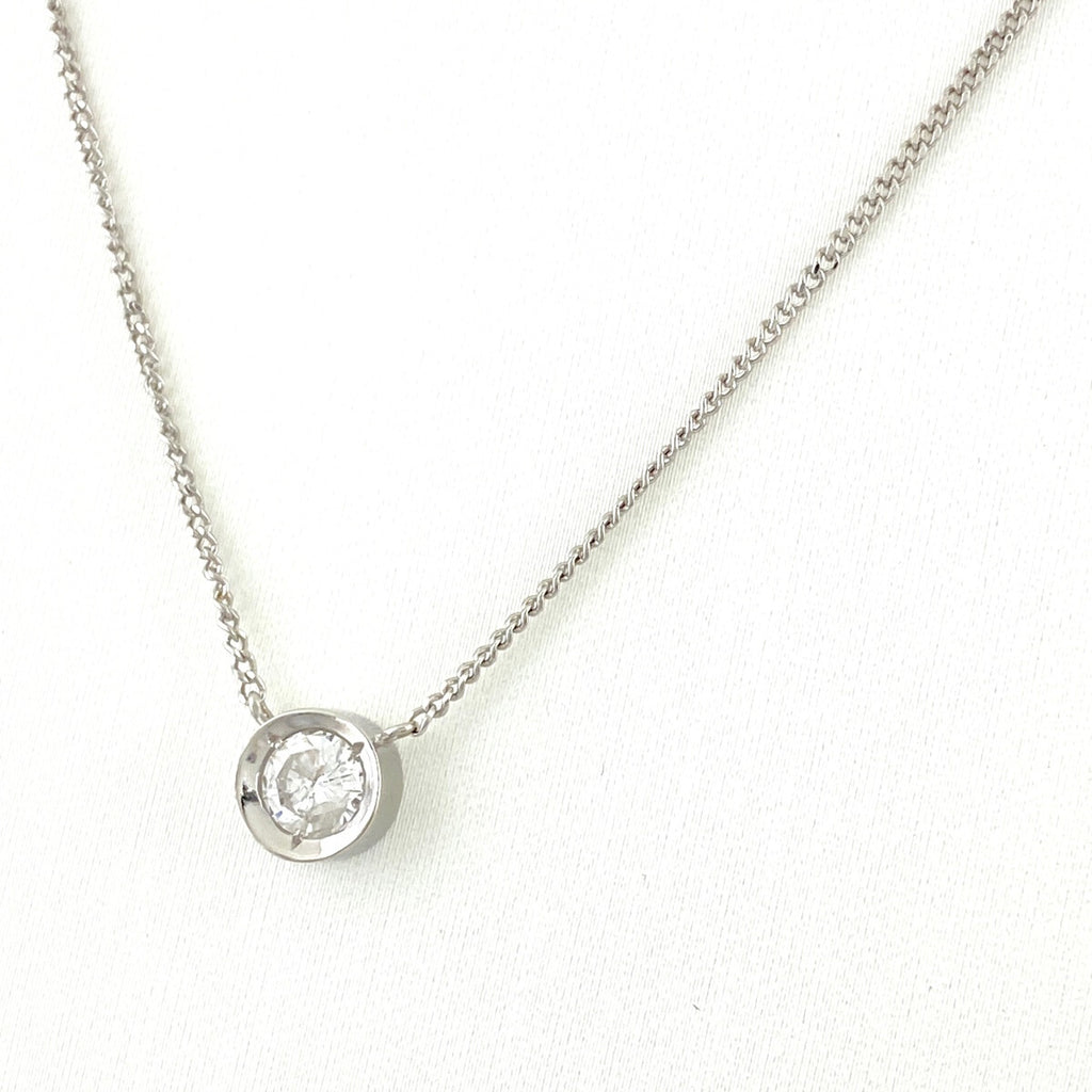 ダイヤモンド デザインネックレス プラチナ ペンダント ネックレス Pt850 ダイヤモンド レディース 【中古】nbjwl