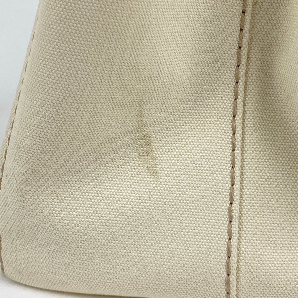 プラダ カナパ トート ハンドバッグ トートバッグ キャンバス アイボリー BN1877 レディース 【中古】brbag