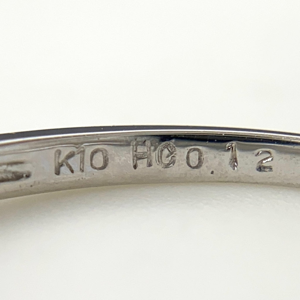 フラワーモチーフ デザインリング 指輪 メレダイヤ 花 リング 11.5号 K10 ダイヤモンド レディース 【中古】nbjwl