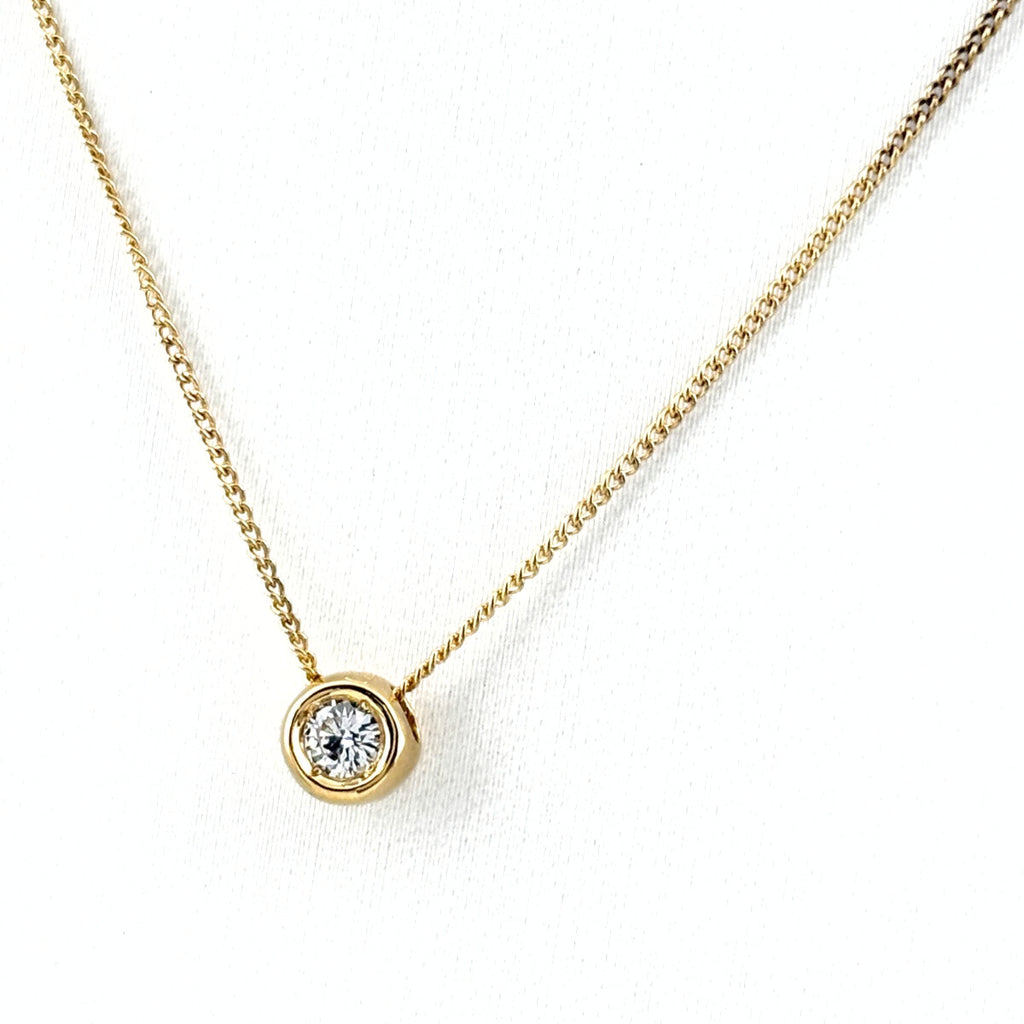 メレダイヤ デザインネックレス YG イエローゴールド ペンダント ネックレス K18 ダイヤモンド レディース 【中古】nbjwl