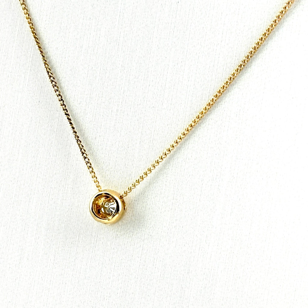 メレダイヤ デザインネックレス YG イエローゴールド ペンダント ネックレス K18 ダイヤモンド レディース 【中古】nbjwl