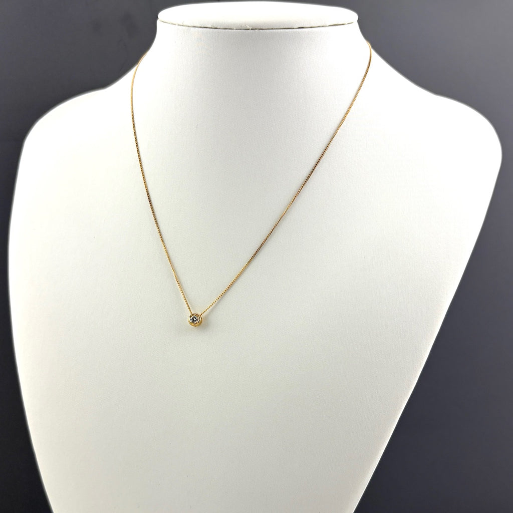 メレダイヤ デザインネックレス YG イエローゴールド ペンダント ネックレス K18 ダイヤモンド レディース 【中古】nbjwl