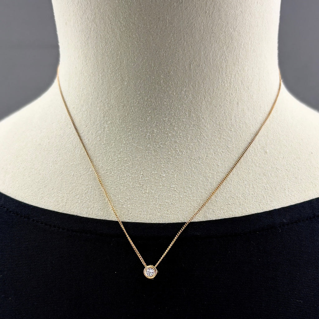 メレダイヤ デザインネックレス YG イエローゴールド ペンダント ネックレス K18 ダイヤモンド レディース 【中古】nbjwl