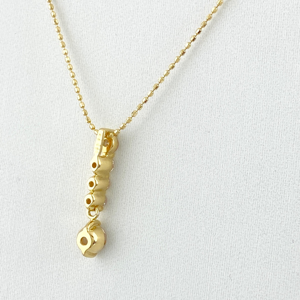 メレダイヤ デザインネックレス YG イエローゴールド ペンダント スイング ネックレス K18 ダイヤモンド レディース 【中古】nbjwl