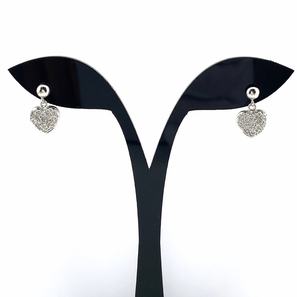 ハートモチーフ デザインピアス メレダイヤ ピアス K18 ダイヤモンド レディース 【中古】nbjwl