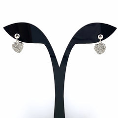 ハートモチーフ デザインピアス メレダイヤ ピアス K18 ダイヤモンド レディース 【中古】nbjwl