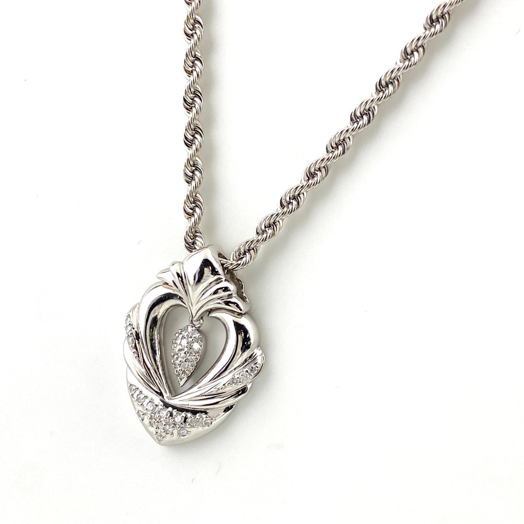 メレダイヤ デザインネックレス プラチナ ペンダント ネックレス Pt900 Pt850 ダイヤモンド レディース 【中古】nbjwl