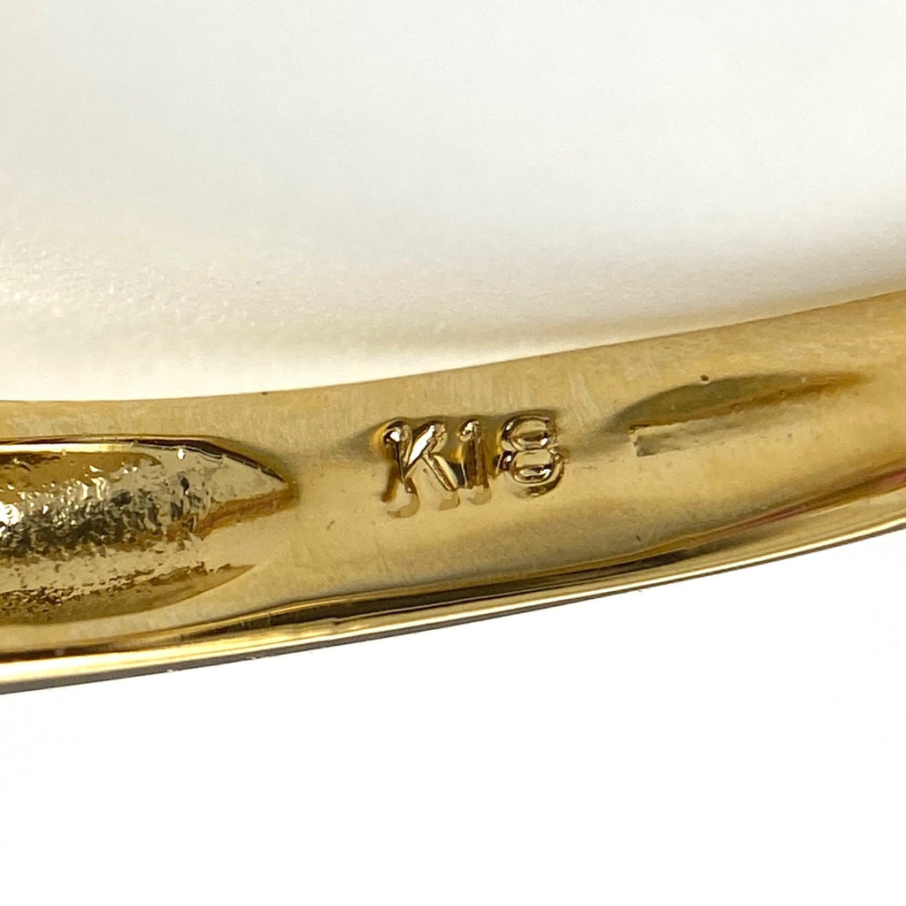 ルビー デザインリング YG イエローゴールド 指輪 メレダイヤ リング 12.5号 K18 ルビー ダイヤモンド レディース 【中古】nbjwl