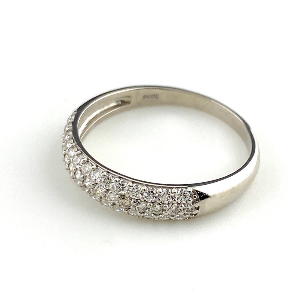 メレダイヤ デザインリング プラチナ 指輪 リング 18号 Pt950 ダイヤモンド メンズ 【中古】nbjwl