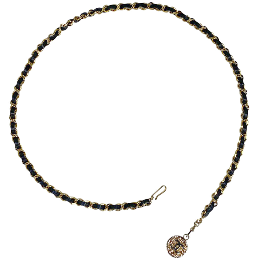 シャネル ココマーク チェーン ベルト CCマーク ベルト GP レザー ゴールド レディース 【中古】brbag