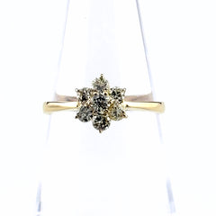 メレダイヤ デザインリング YG イエローゴールド 指輪 リング 12.5号 K18 ダイヤモンド レディース 【中古】nbjwl