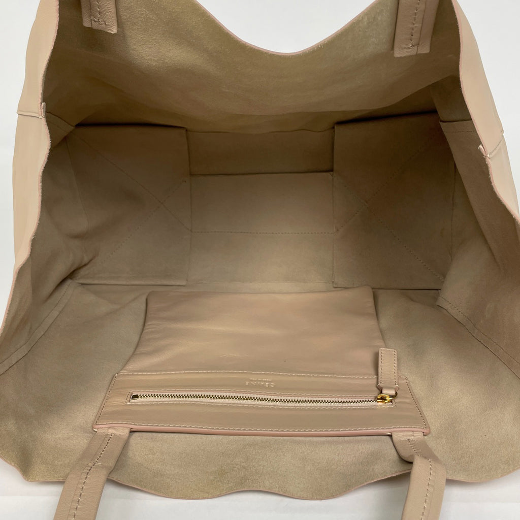 セリーヌ カバファントム トートバッグ ロゴ ショルダーバッグ トートバッグ レザー ベージュ レディース 【中古】brbag