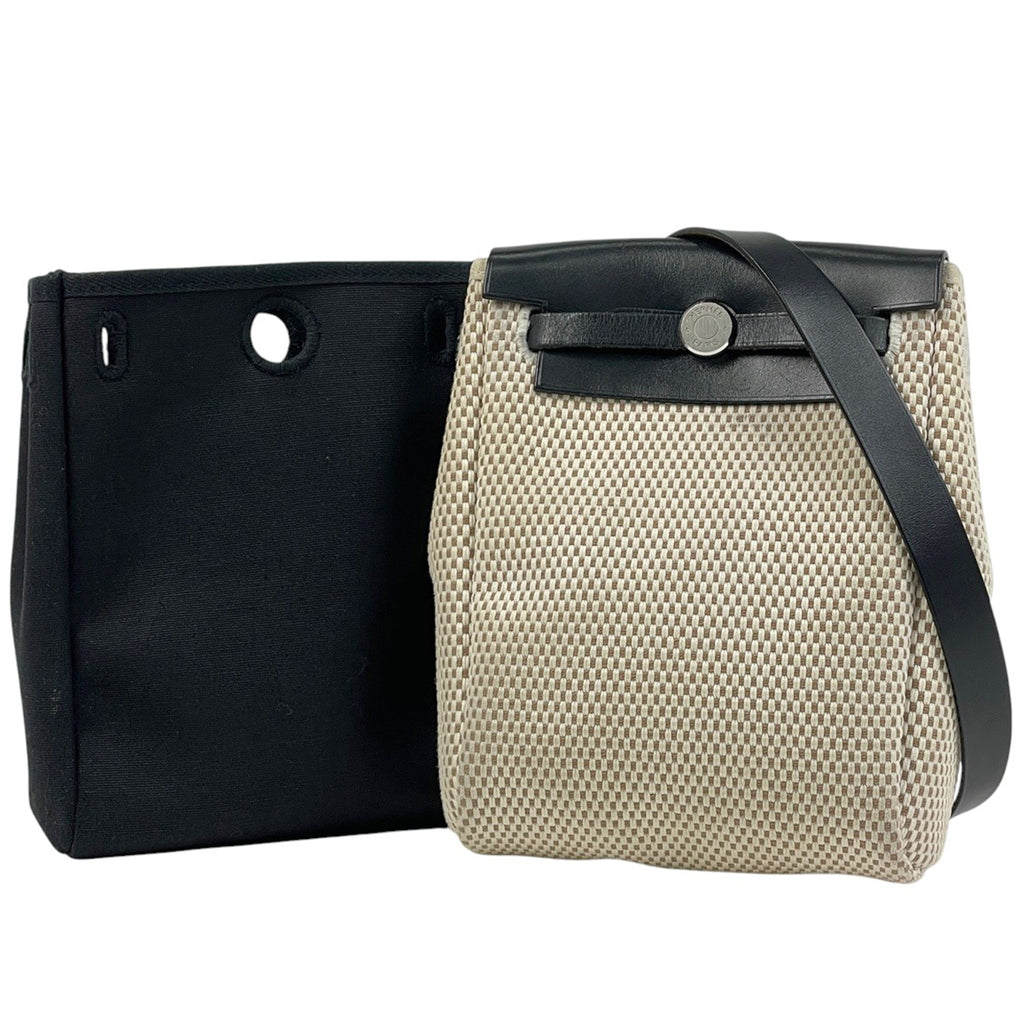 エルメス エールバッグ TPM 斜め掛け ショルダーバッグ トワルオフィシエ ブラック ナチュラル □H レディース 【中古】brbag