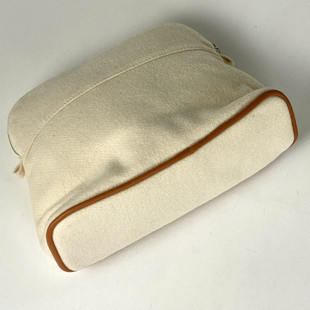 エルメス ボリード ポーチ MM メイクポーチ 小物入れ Hロゴ 化粧ポーチ ファブリック クリーム ブラウン レディース 【中古】brbag