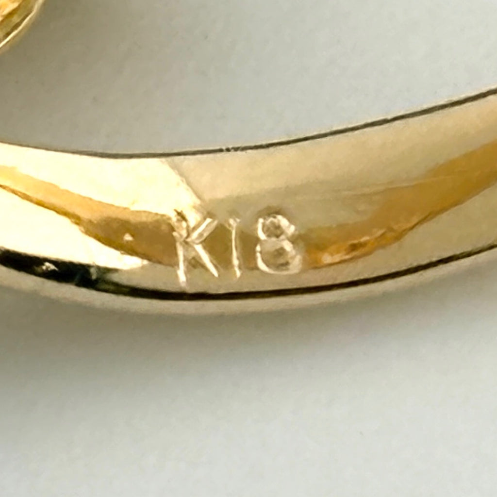 メレダイヤ デザインリング YG イエローゴールド 指輪 リング 12号 K18 ダイヤモンド レディース ノンブランドジュエリー 【中古】nbjwl