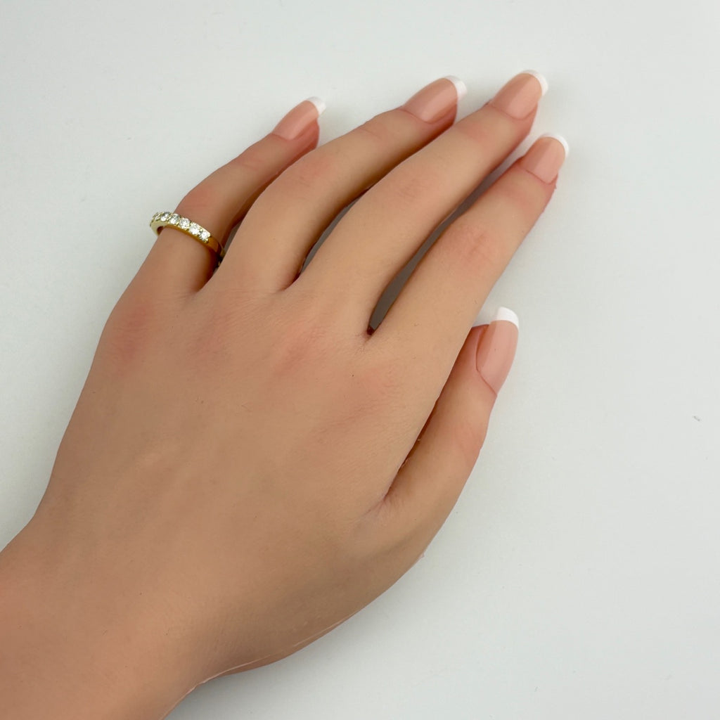 メレダイヤ デザインリング YG イエローゴールド 指輪 リング 10.5号 K18 ダイヤモンド レディース 【中古】nbjwl