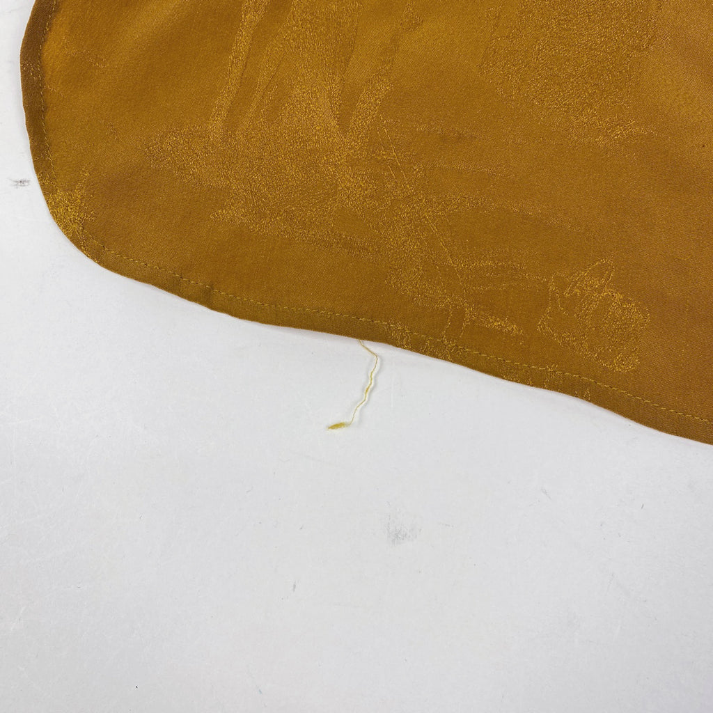 エルメス ボタンダウン チュニックシャツ ロング トップス 長袖シャツ 絹 マスタード レディース 【中古】brapp