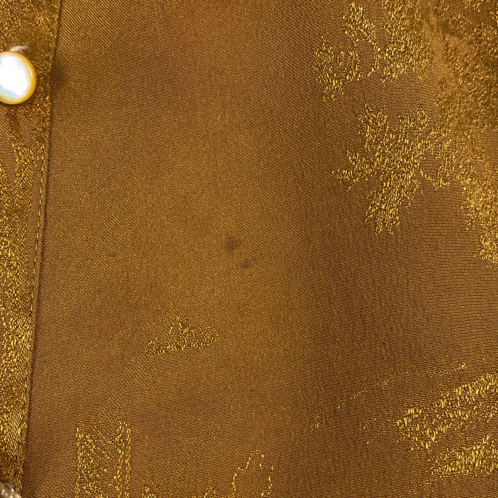 エルメス ボタンダウン チュニックシャツ ロング トップス 長袖シャツ 絹 マスタード レディース 【中古】brapp