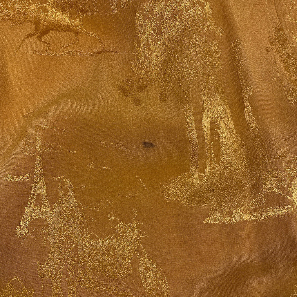 エルメス ボタンダウン チュニックシャツ ロング トップス 長袖シャツ 絹 マスタード レディース 【中古】brapp