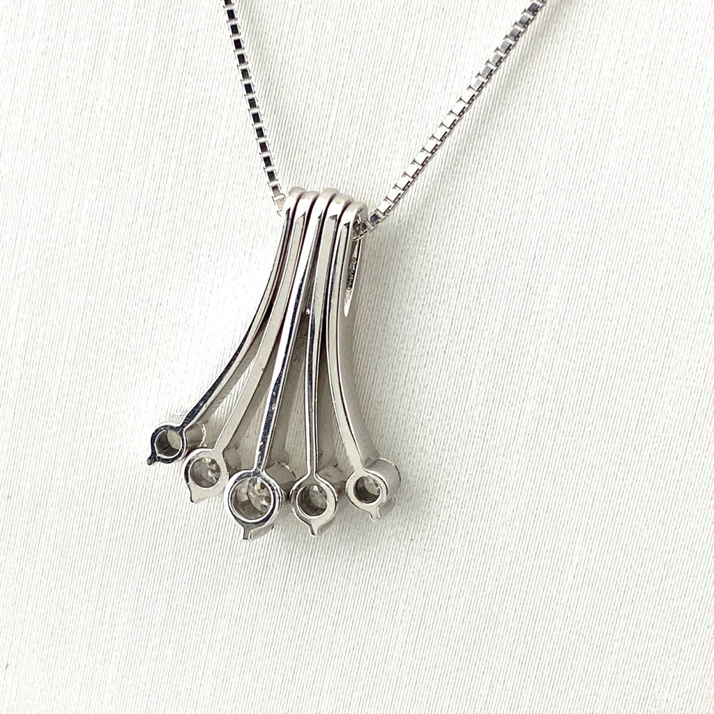 メレダイヤ デザインネックレス WG ホワイトゴールド ペンダント ネックレス K18 WG ダイヤモンド レディース 【中古】nbjwl