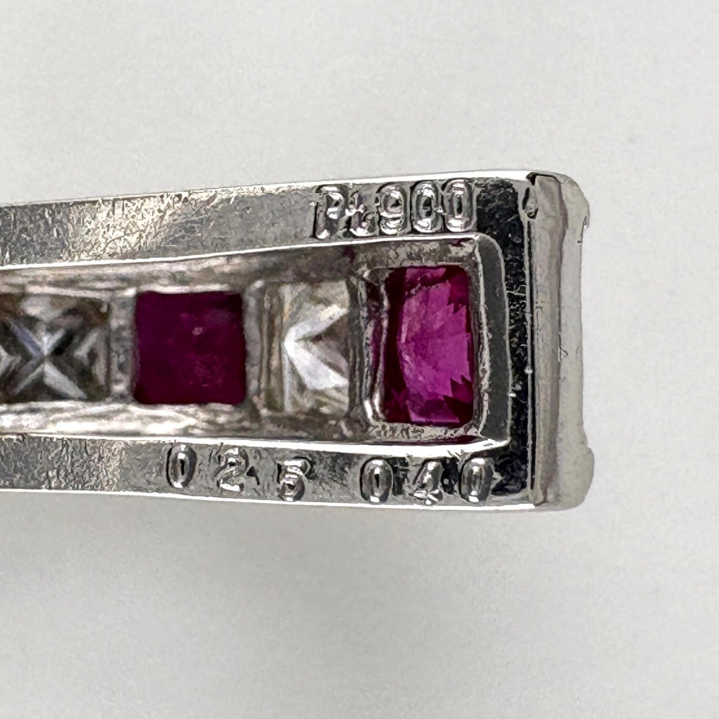 ルビー デザインペンダントトップ プラチナ メレダイヤ ペンダントトップ Pt900 ルビー ダイヤモンド レディース 【中古】nbjwl