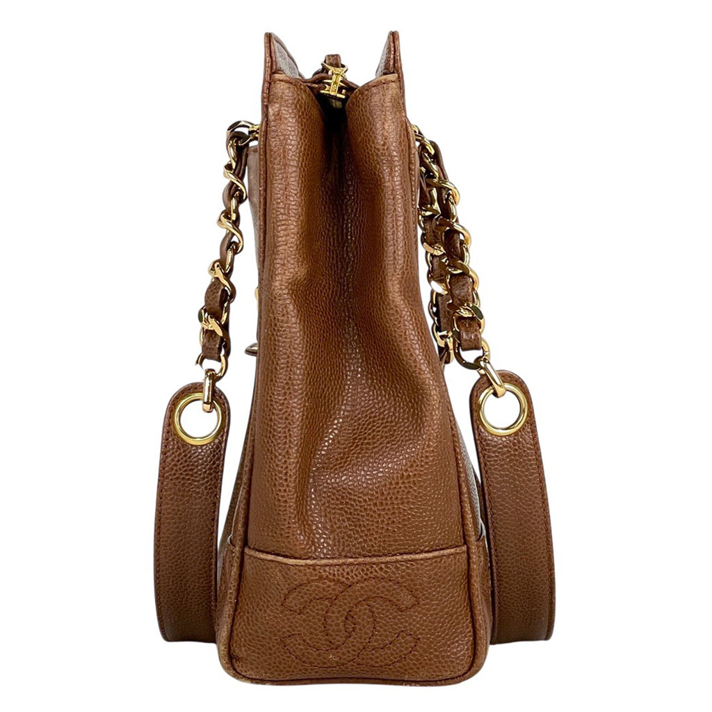 シャネル トリプルココマーク チェーン トートバッグ ショルダーバッグ トートバッグ キャビアスキン ブラウン レディース 【中古】brbag