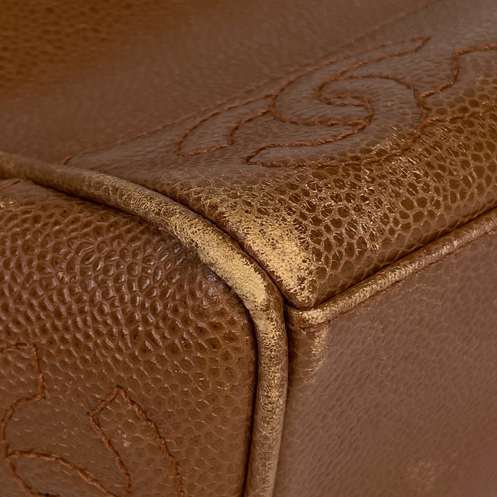 シャネル トリプルココマーク チェーン トートバッグ ショルダーバッグ トートバッグ キャビアスキン ブラウン レディース 【中古】brbag