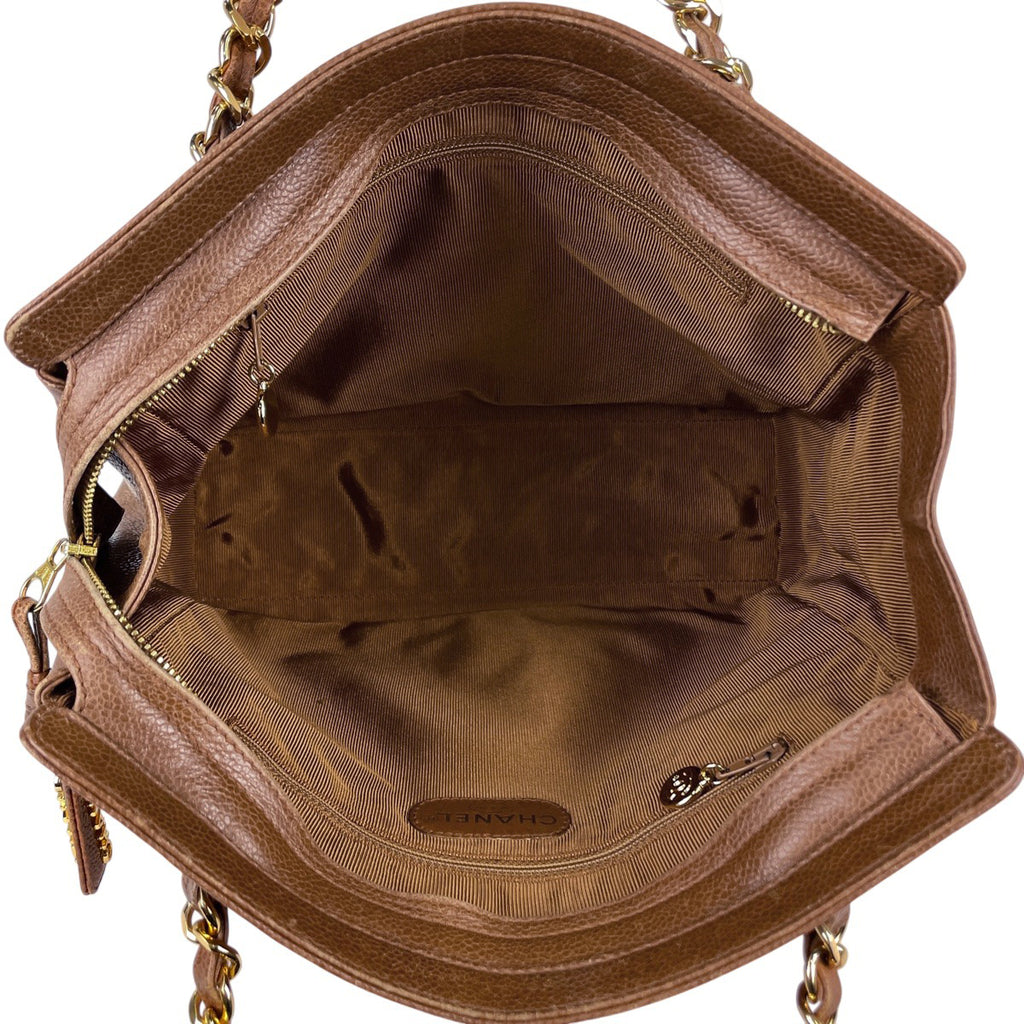 シャネル トリプルココマーク チェーン トートバッグ ショルダーバッグ トートバッグ キャビアスキン ブラウン レディース 【中古】brbag