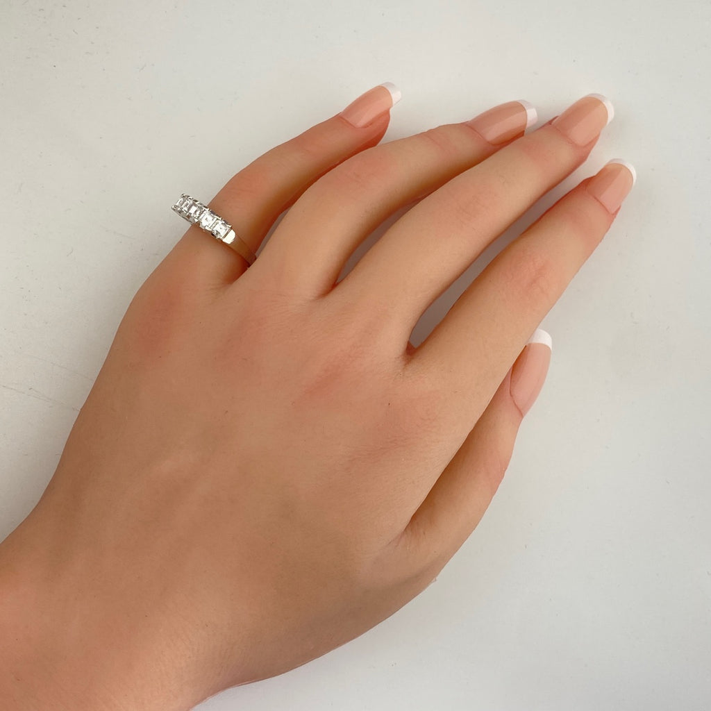 メレダイヤ デザインリング プラチナ 指輪 リング 13号 Pt900 ダイヤモンド レディース 【中古】nbjwl