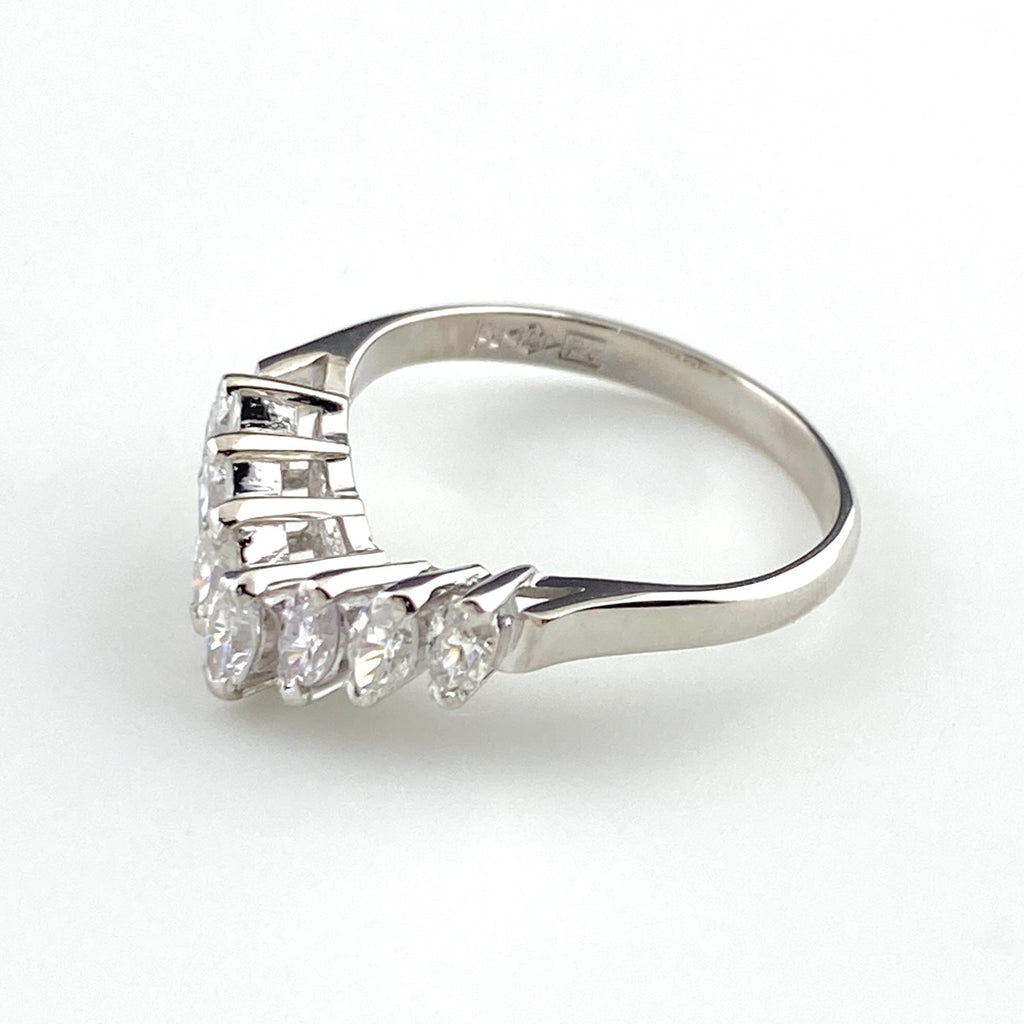 メレダイヤ デザインリング プラチナ 指輪 リング 10号 Pt900 ダイヤモンド レディース 【中古】nbjwl