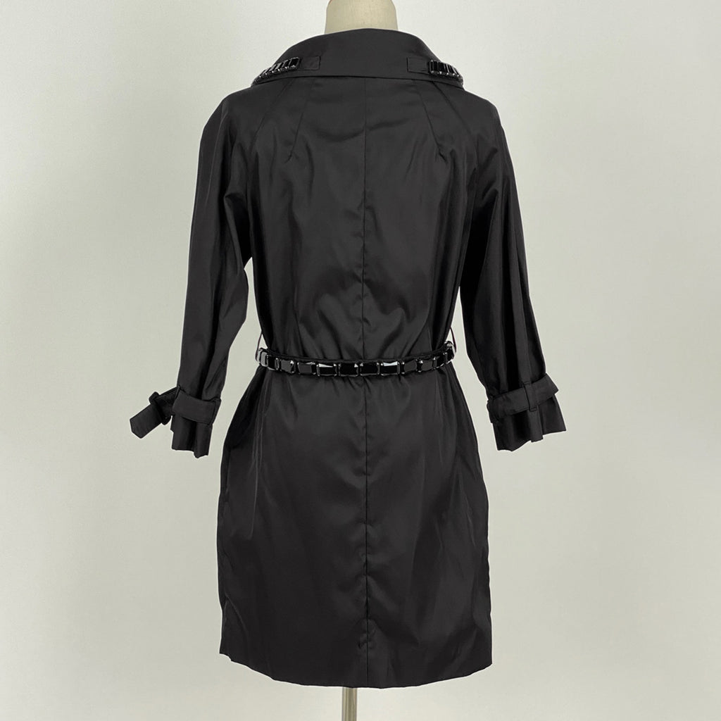 プラダ ビジュー ステンカラーコート ミドル丈 コート ステンカラーコート ナイロン ネロ(ブラック) レディース 【中古】brapp