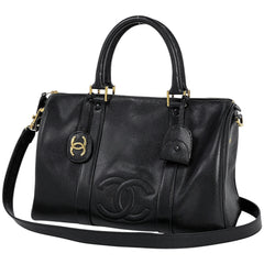 シャネル ココマーク ハンドバッグ 2WAY ショルダーバッグ ミニボストン ハンドバッグ キャビアスキン ブラック レディース 【中古】brbag