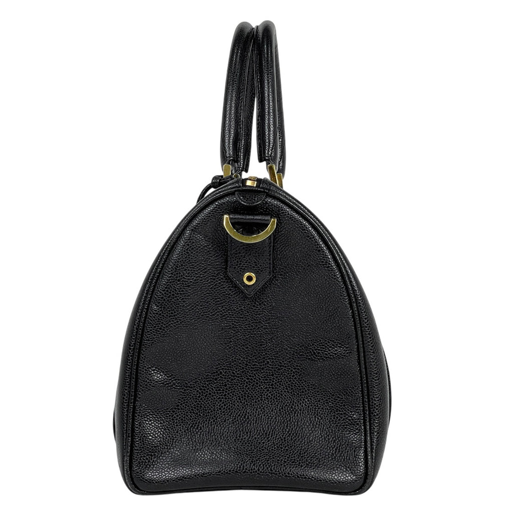 シャネル ココマーク ハンドバッグ 2WAY ショルダーバッグ ミニボストン ハンドバッグ キャビアスキン ブラック レディース 【中古】brbag