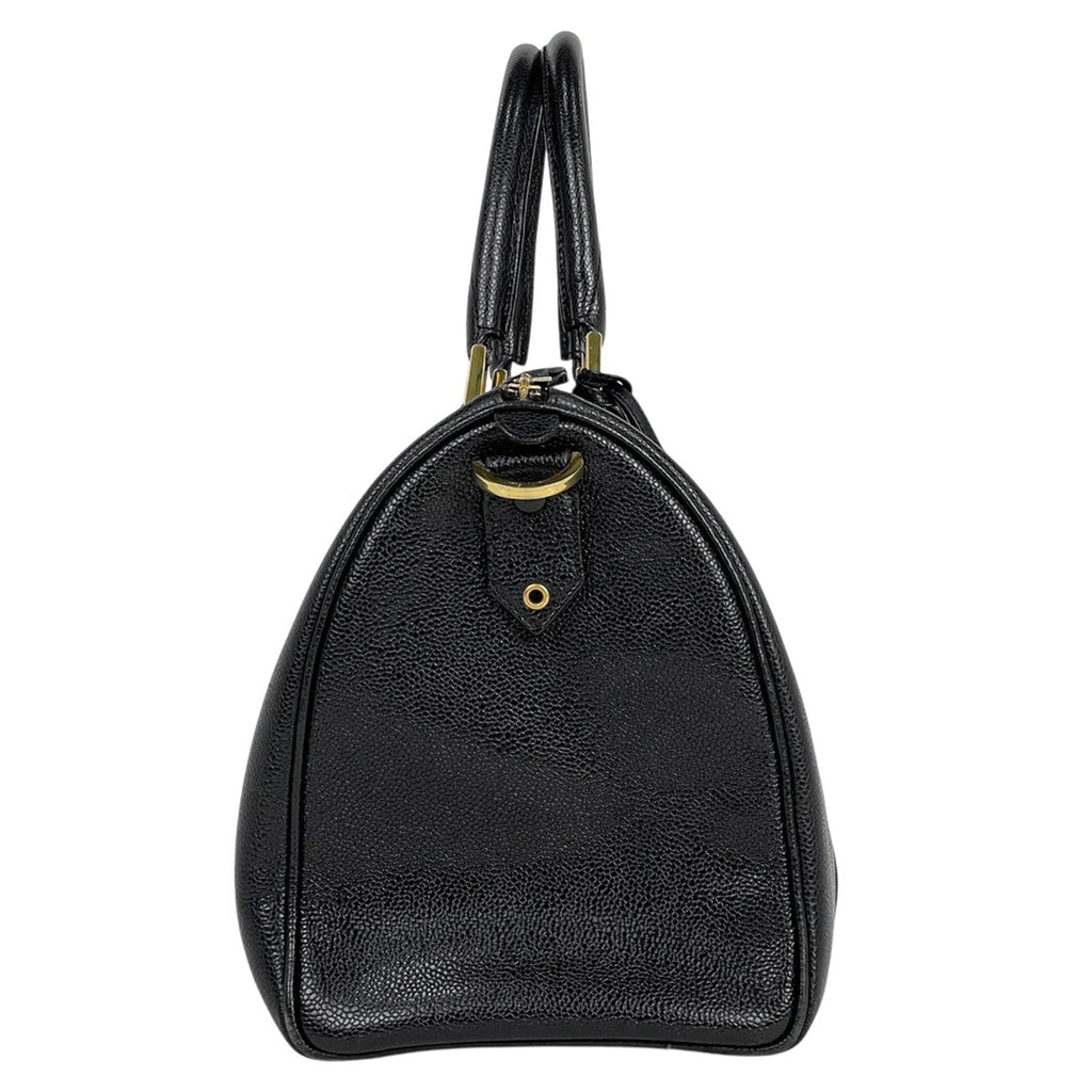 シャネル ココマーク ハンドバッグ 2WAY ショルダーバッグ ミニボストン ハンドバッグ キャビアスキン ブラック レディース 【中古】brbag