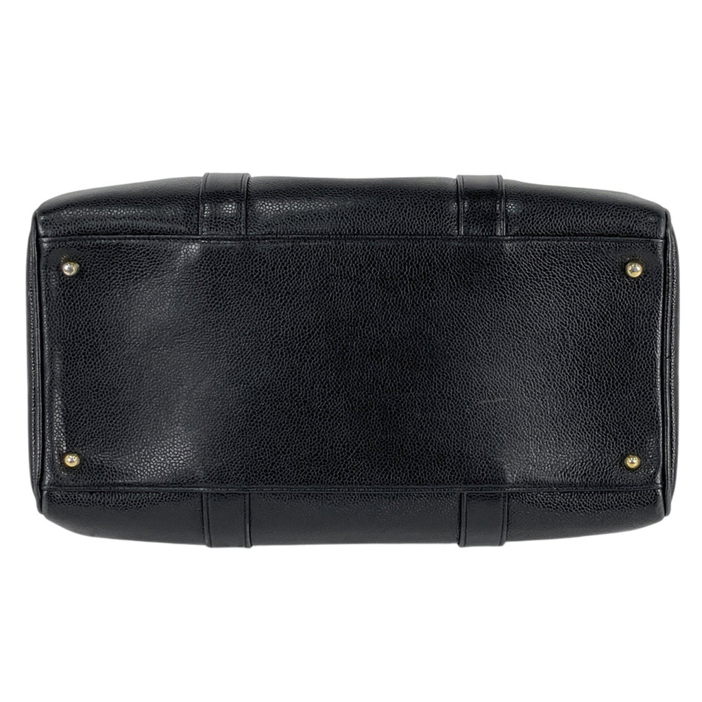 シャネル ココマーク ハンドバッグ 2WAY ショルダーバッグ ミニボストン ハンドバッグ キャビアスキン ブラック レディース 【中古】brbag