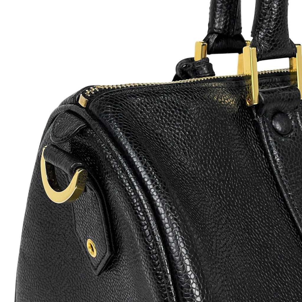 シャネル ココマーク ハンドバッグ 2WAY ショルダーバッグ ミニボストン ハンドバッグ キャビアスキン ブラック レディース 【中古】brbag