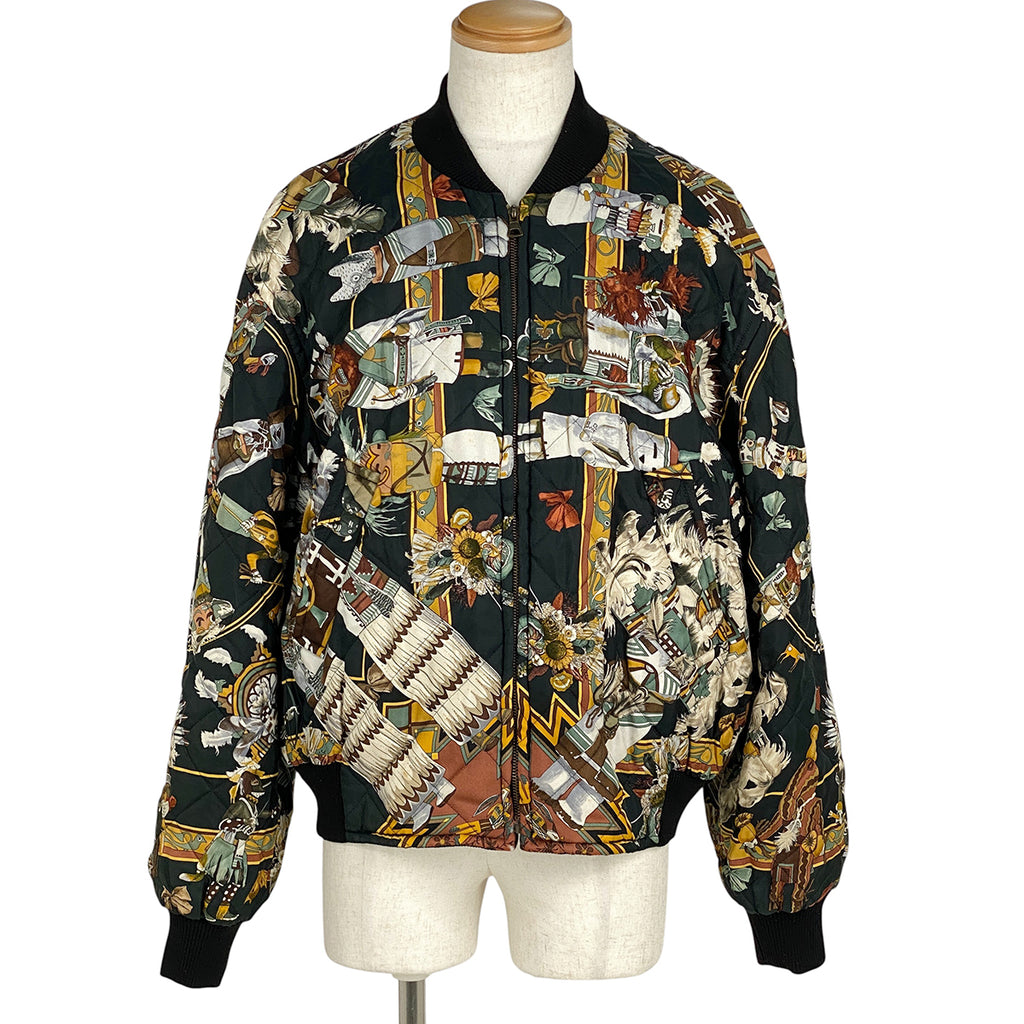 エルメス リバーシブル ブルゾン 総柄 ジップアップ アウター ブルゾン ブラック マルチカラー メンズ 【中古】brapp