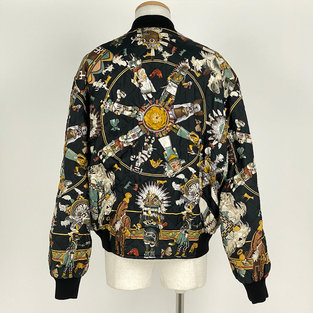 エルメス リバーシブル ブルゾン 総柄 ジップアップ アウター ブルゾン ブラック マルチカラー メンズ 【中古】brapp