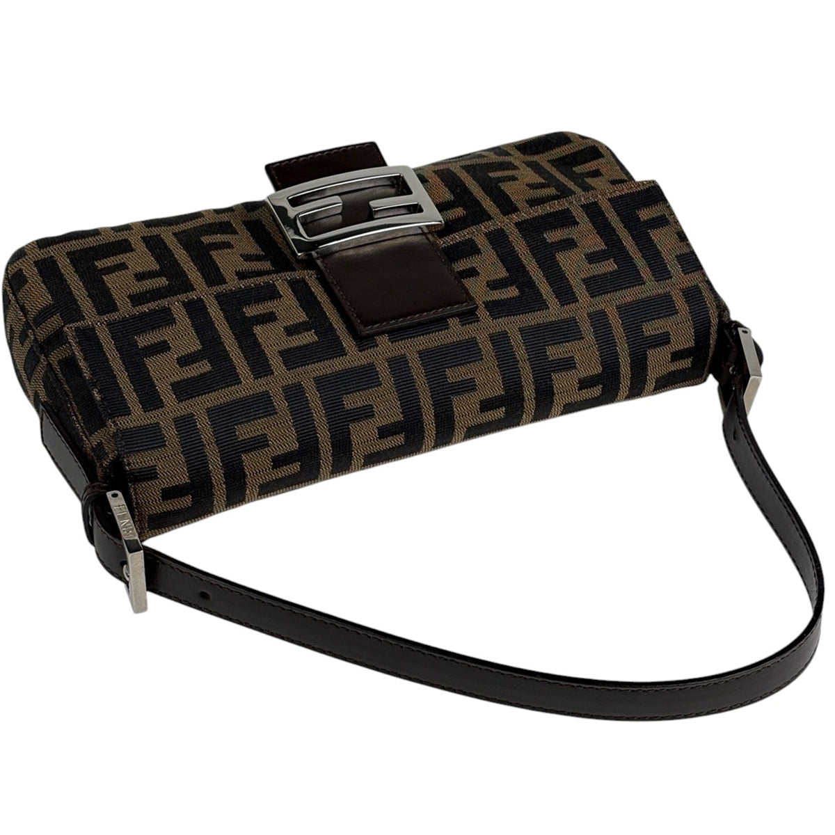 訳あり✨フェンディ ハンドバッグ マンマバケット ズッカ柄 キャンバス　ロゴ バイセル公式】フェンディ ズッカ柄 マンマバゲット ハンドバッグ ワン