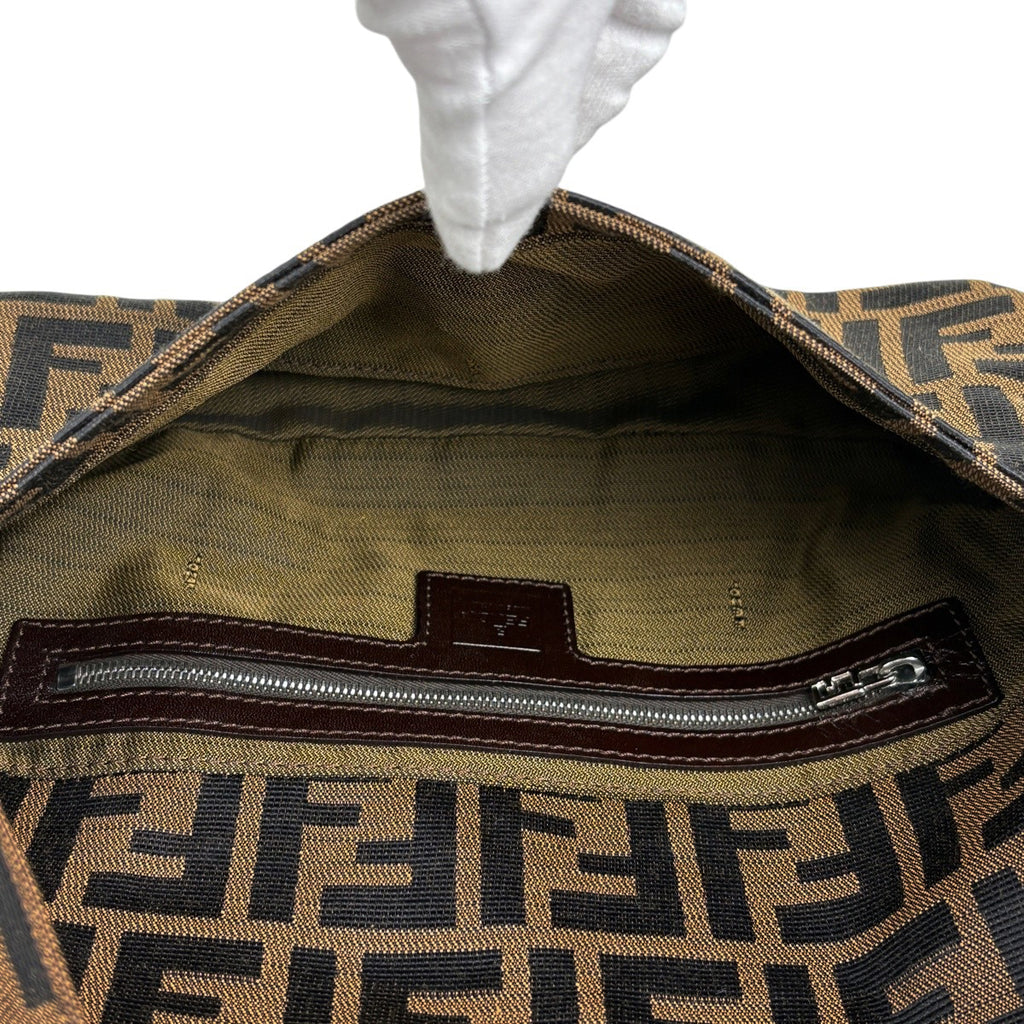 フェンディ ズッカ柄 マンマバゲット ハンドバッグ ワンショルダー 肩掛け ショルダーバッグ キャンバス ブラウン 26424 レディース ブランドバッグ・小物 【中古】brbag