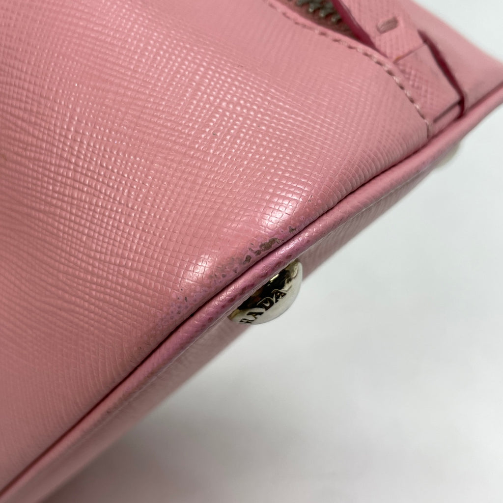 プラダ ロゴ ハンドバッグ 2WAY ショルダーバッグ プロムナード ハンドバッグ サフィアーノレザー ピンク レディース 【中古】brbag