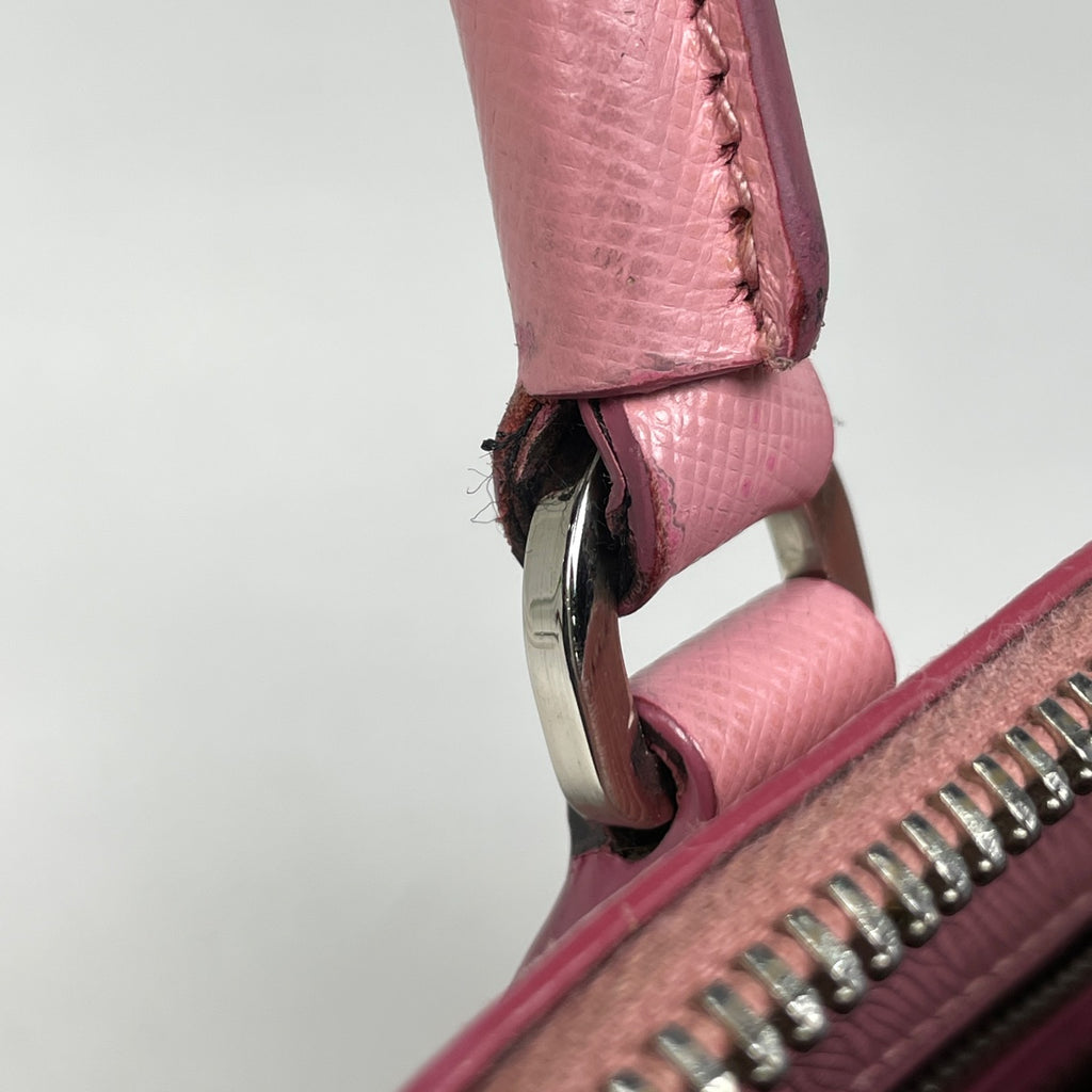 プラダ ロゴ ハンドバッグ 2WAY ショルダーバッグ プロムナード ハンドバッグ サフィアーノレザー ピンク レディース 【中古】brbag