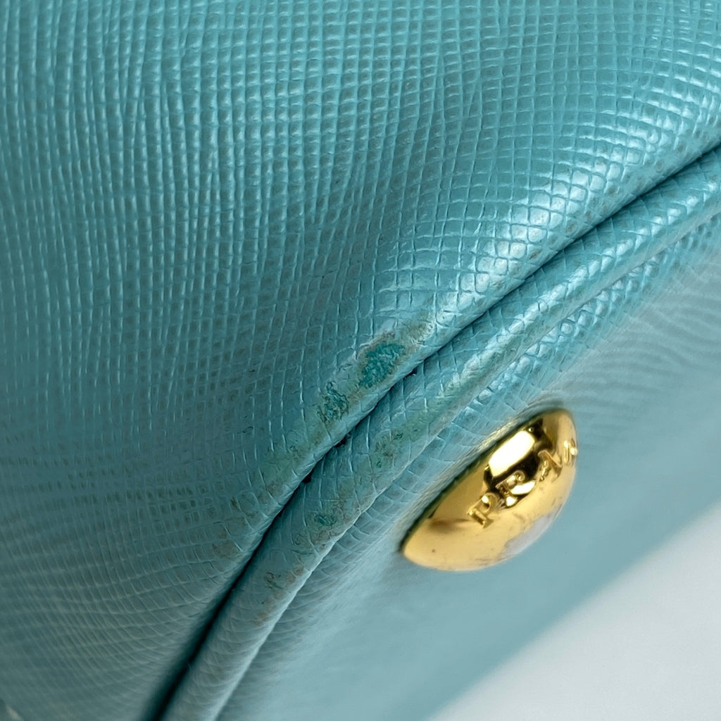 プラダ ロゴプレート ハンドバッグ 2WAY ショルダーバッグ ハンドバッグ レザー ライトグリーン レディース 【中古】brbag