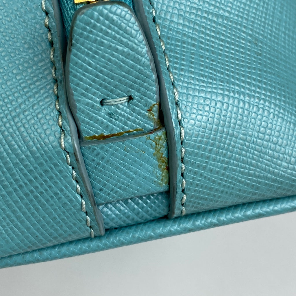 プラダ ロゴプレート ハンドバッグ 2WAY ショルダーバッグ ハンドバッグ レザー ライトグリーン レディース 【中古】brbag