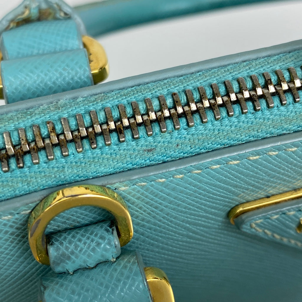 プラダ ロゴプレート ハンドバッグ 2WAY ショルダーバッグ ハンドバッグ レザー ライトグリーン レディース 【中古】brbag