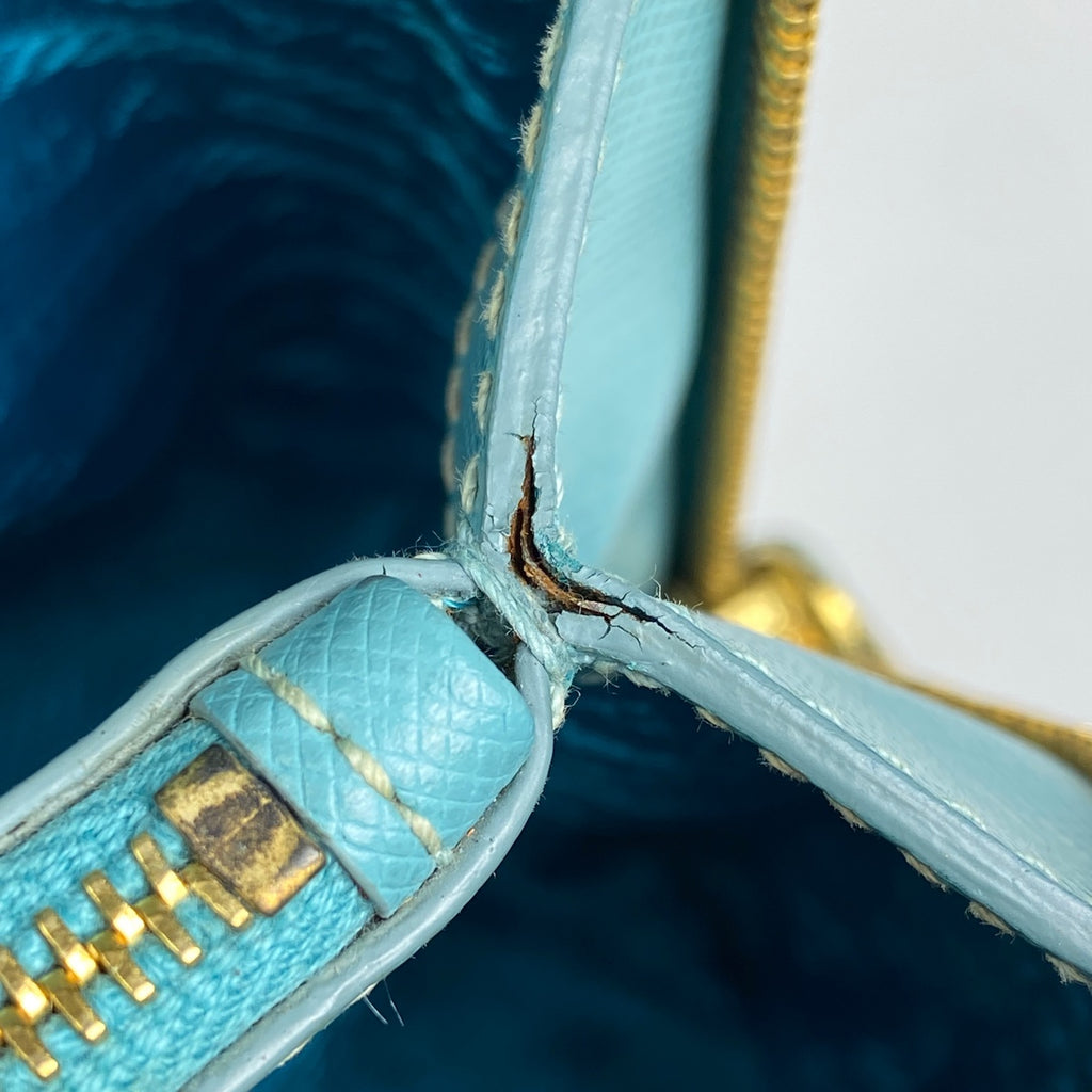 プラダ ロゴプレート ハンドバッグ 2WAY ショルダーバッグ ハンドバッグ レザー ライトグリーン レディース 【中古】brbag